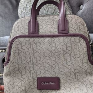 Calvin Klein Beige and Purple Handbag